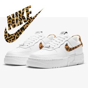 Nike Air Force 1 Pixel Leopard White Sneakers DH9632-101 Low Top Sz 8.5 Baddie